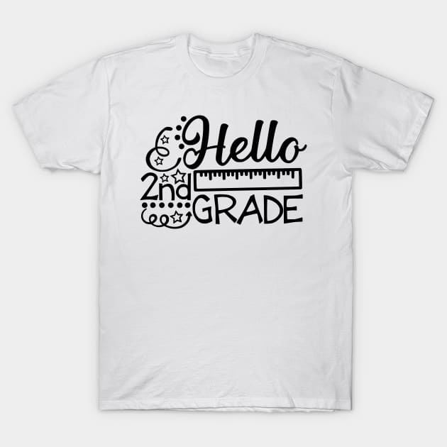 Hello Second Grade - 2nd Grade - Back to School T-Shirt by Semenov